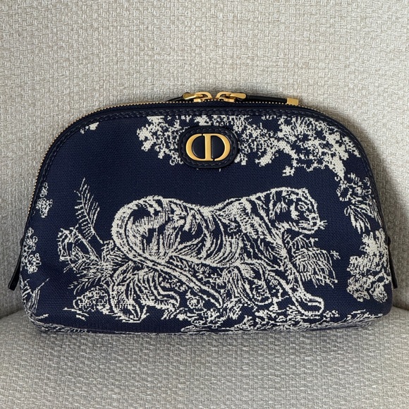 Dior Toile de Jouy Reverse Jacquard 30 Montaigne Aphrodite Pouch in Navy GHW - Picture 1 of 9